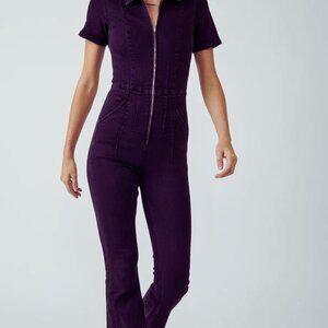 Free People We The Free Jayde Flare Jumpsuit Black Mamba size L